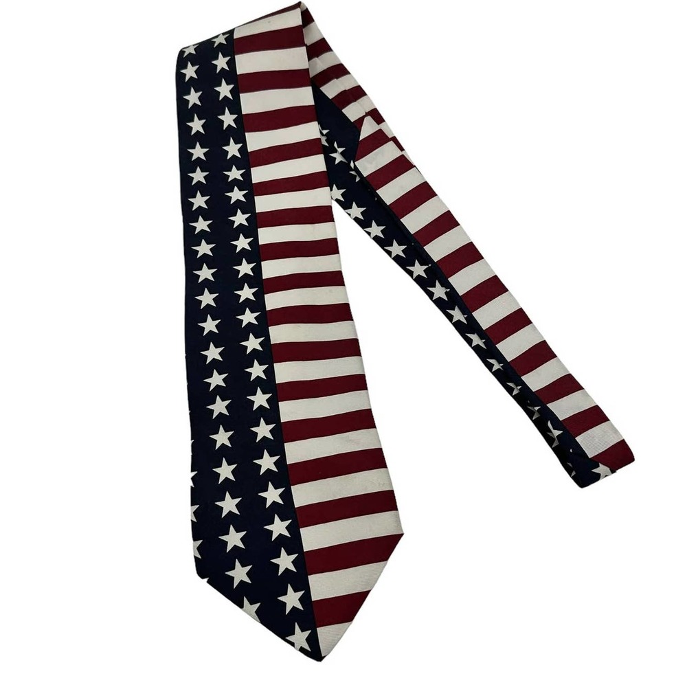 PATRIOTIC AMERICAN FLAG ALL OVER PRINT SILK MEN’S TIE